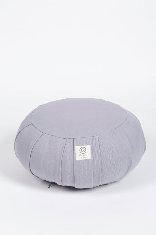 Meditation Cushions Calm Grey / Buckwheat Organic Cotton Round Zafu Cushion