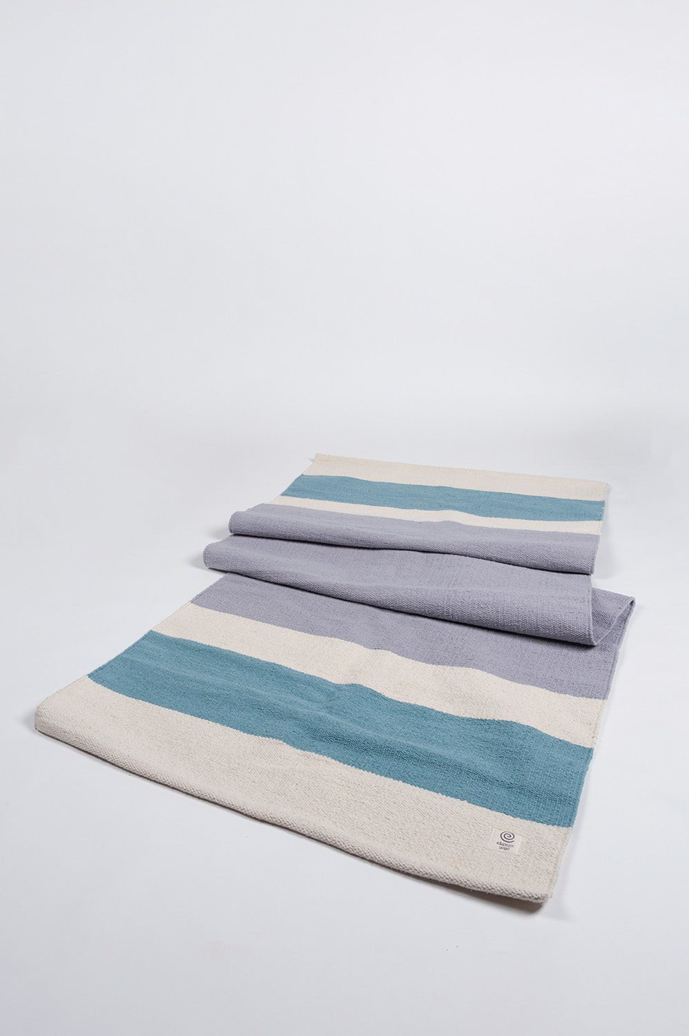 Yoga Mats Calm Grey and Bluebird Organic Cotton Yoga Rug