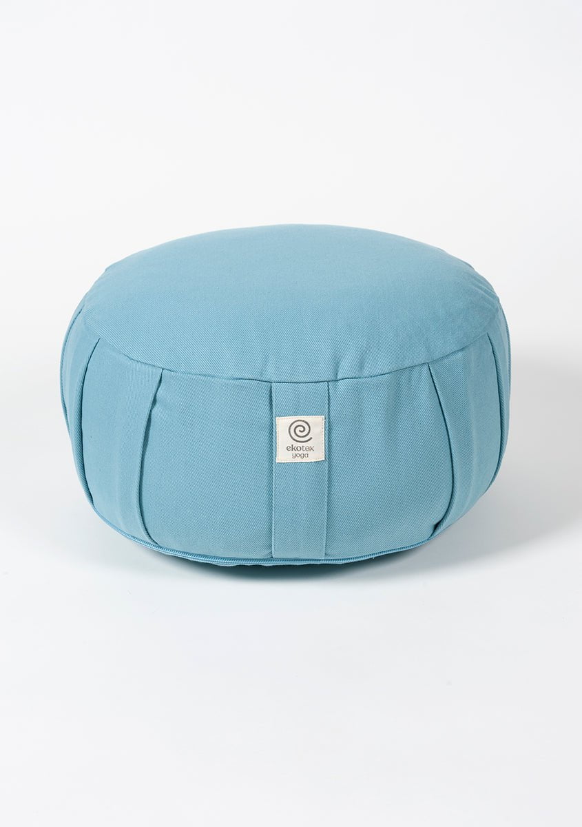 Meditation Cushions Bluebird / Buckwheat Organic Cotton Round Meditation Cushions