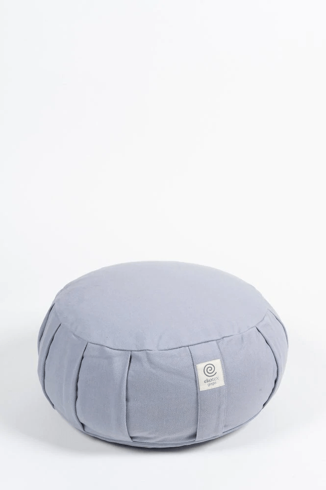 Meditation Cushions Calm Grey / Buckwheat Organic Cotton Round Meditation Cushions