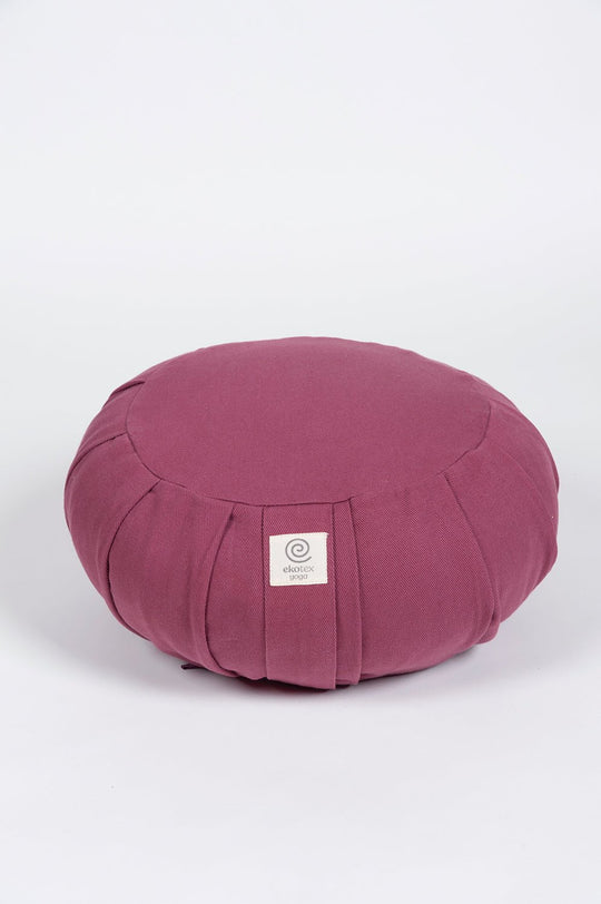 Meditation Cushions Berry / Buckwheat Organic Cotton Round Zafu Cushion