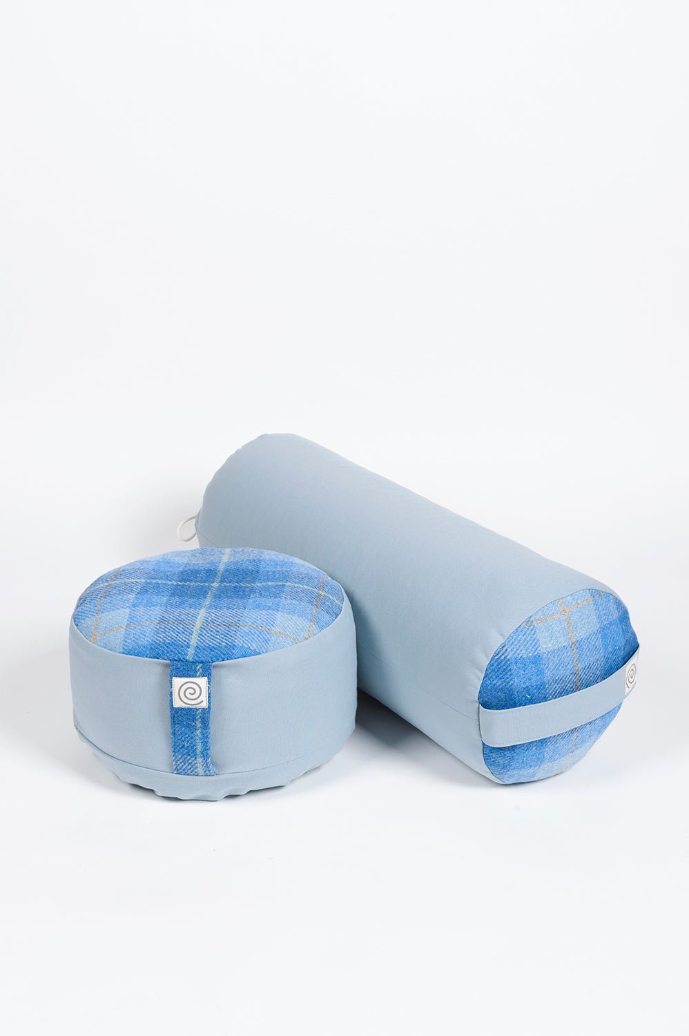 Meditation Cushions Blue Scottish Duo - Yoga Bolster & Meditation Cushion Bundle