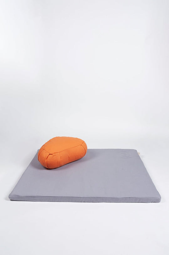 Meditation Cushions Calm Grey / Apricot / Crescent/Buckwheat Meditation Mat & Zafu Set