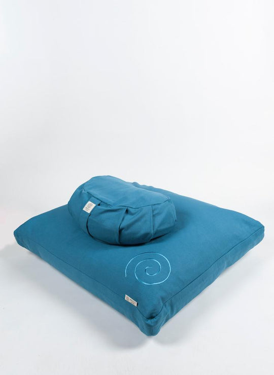 Meditation Cushions Ocean / Kapok and Buckwheat Meditation Set - Zabuton and Meditation Zafu
