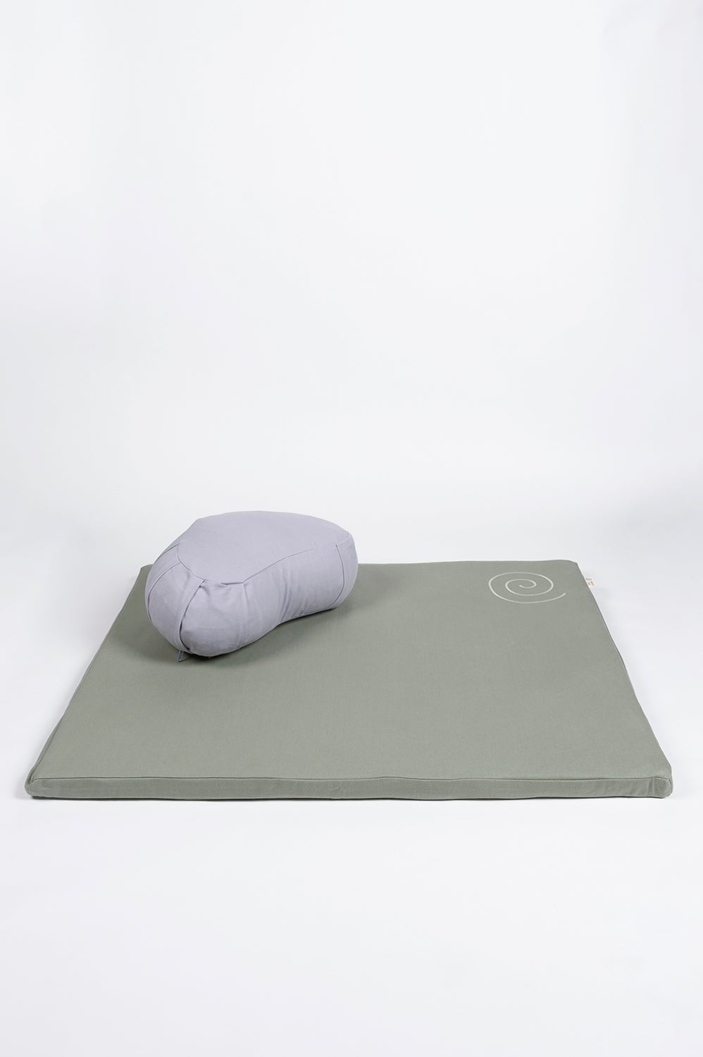 Meditation Cushions Olive Leaf / Calm Grey / Crescent/Buckwheat Meditation Mat & Zafu Set