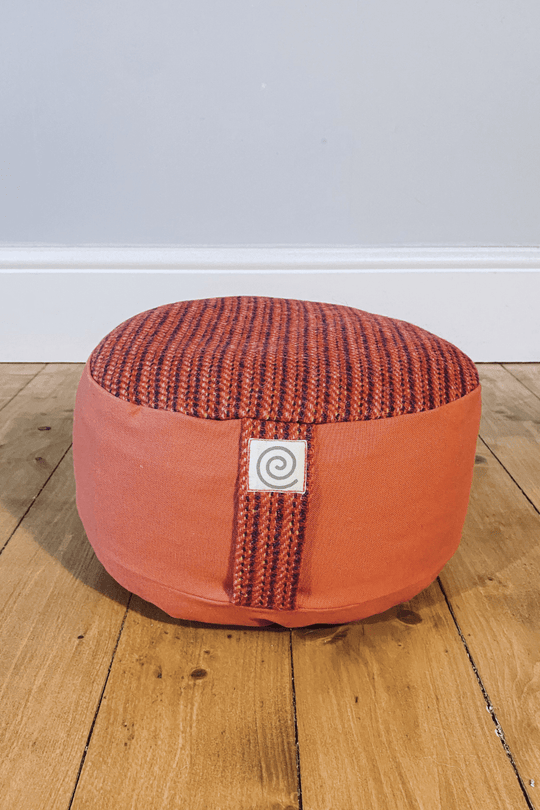 Meditation Cushions Terracotta with Red Kaona Harris Tweed Spelt Meditation Cushion - Made in the UK