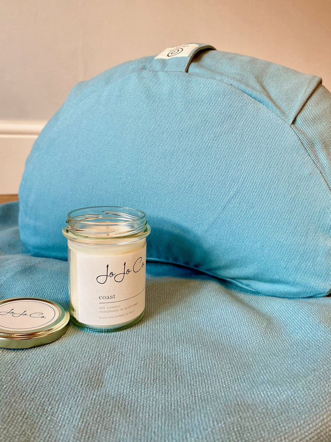 Meditation Cushions Bluebird / Coast / Crescent Meditation Bundle - Cushion + Yoga Blanket + Soy Candle
