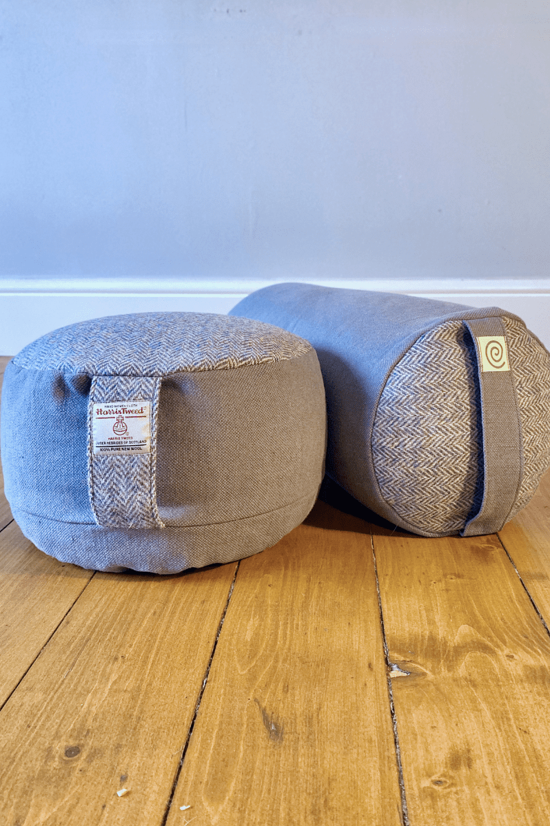 Meditation Cushions Scottish Duo - Yoga Bolster & Meditation Cushion Set