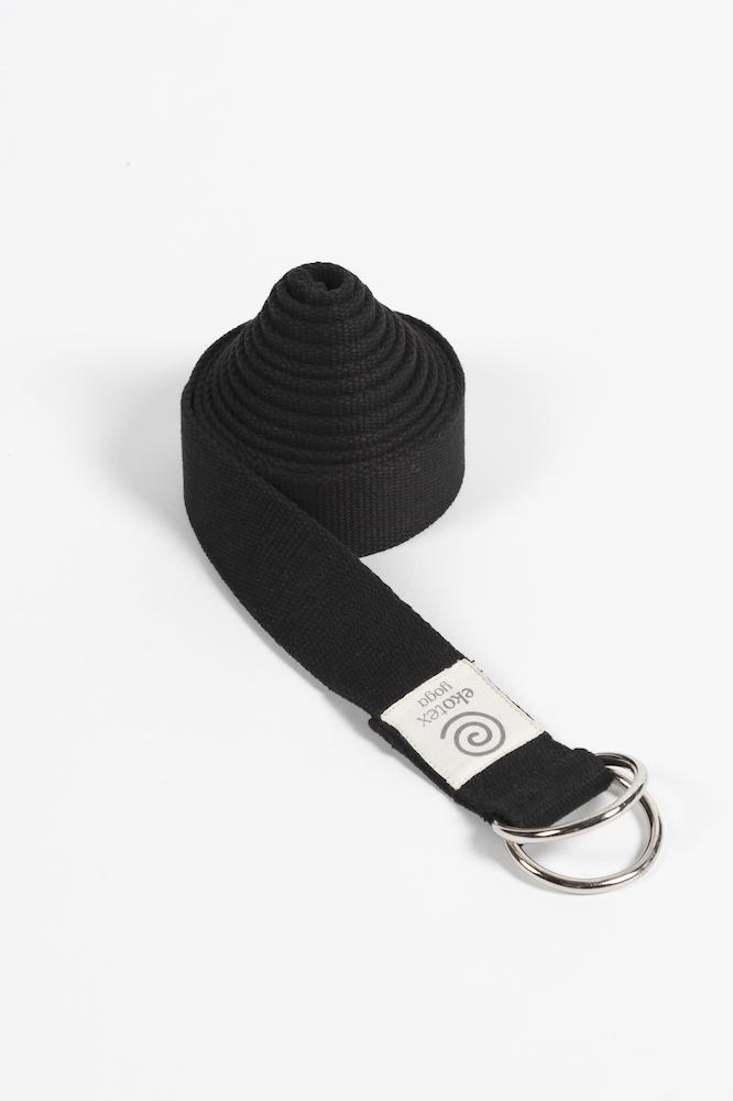 Yoga Belts Black Organic Cotton Yoga Strap